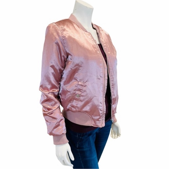 Metallic Pink Bomber Jacket - Picture 4 of 12